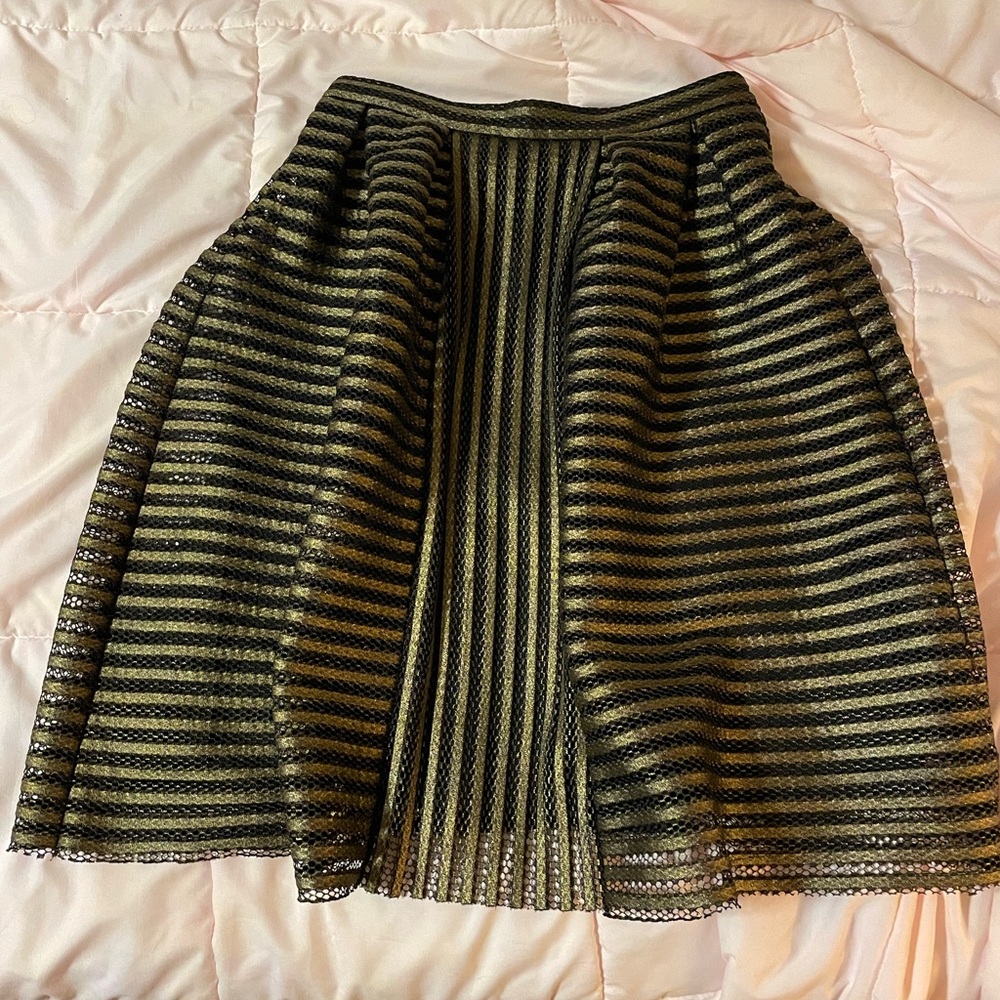 Pink Martini Striped Black and Gold Women's Skirt size S